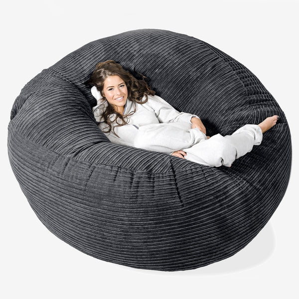 Lounge Pug - Puff Gigante Mega-Mamut - Pana Clásica Negro– Big Bertha  Original ES