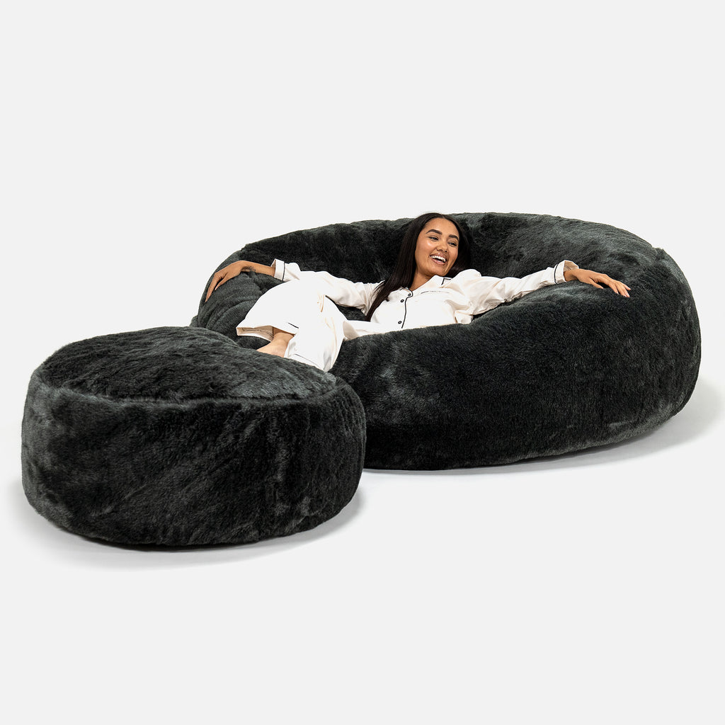 Puff Gigante 'Mega-Mamut' - Piel Sintética Negro 02