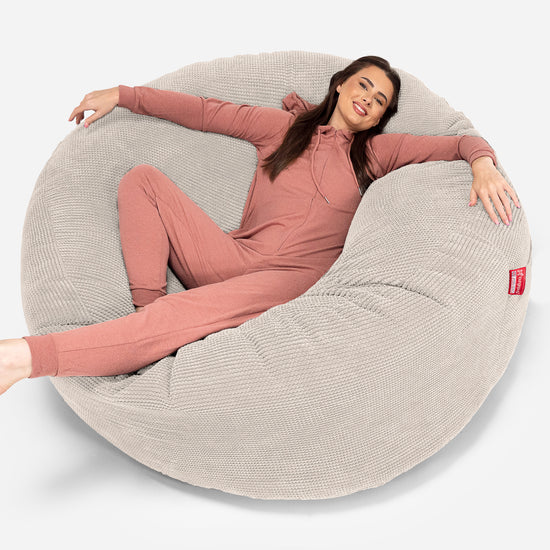 Puff Gigante 'Mega-Mamut' - Pompón Crema 01