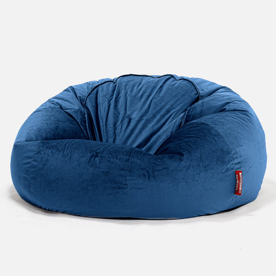 Puff Gigante Sofá Clásica - Terciopelo Azul Marino 01