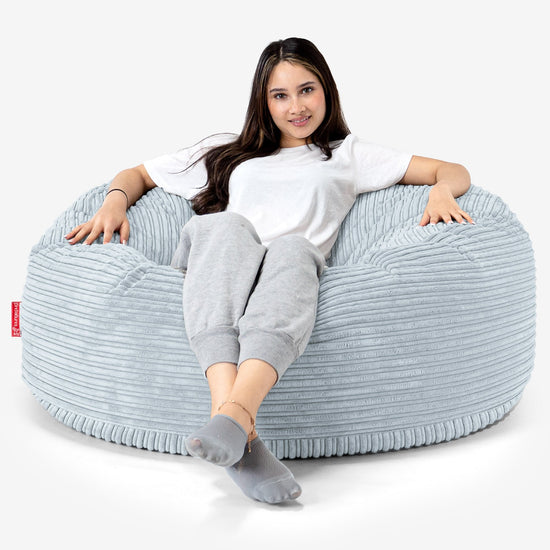 Puff Gigante Sofá 'Mamut' - Pana Clásica Bebé Azul 01