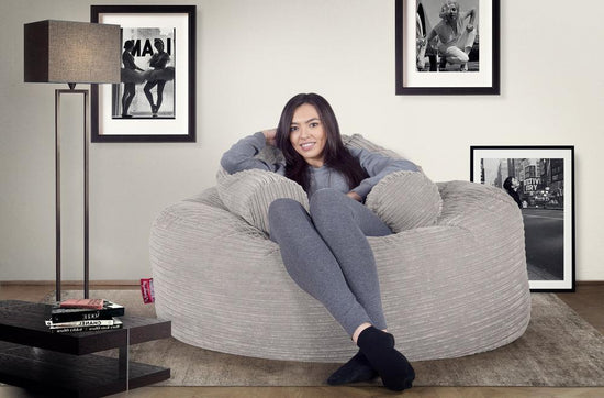 Puff Gigante Sofá 'Mamut' - Pana Clásica Marfil 05