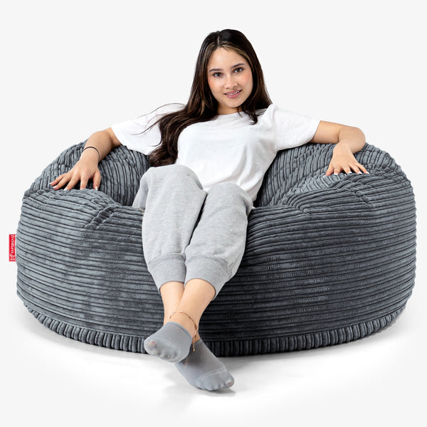 Puff Gigante Sofá 'Mamut' - Pana Clásica Pizarra Gris 01