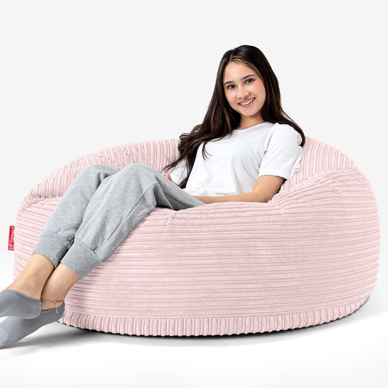 Puff Gigante Sofá 'Mamut' - Pana Clásica Rosa Claro 04