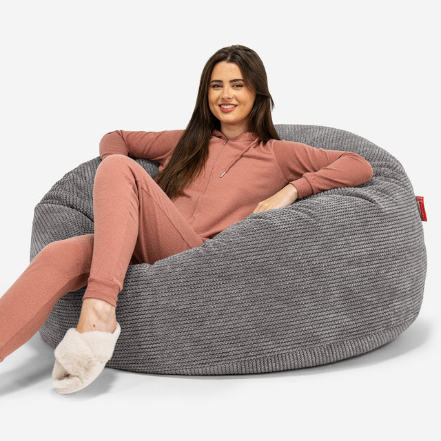 Puff Gigante Sofá 'Mamut' - Pompón Carbón Gris 01
