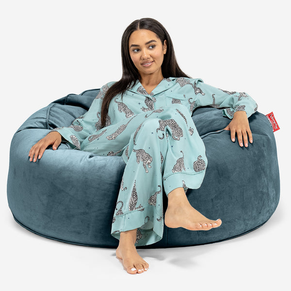 Puff Gigante Sofá 'Mamut' - Terciopelo Turquesa 01