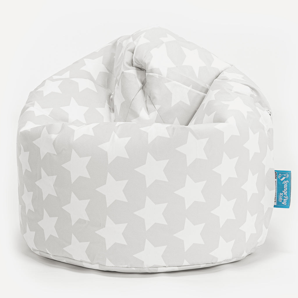 Puff Infantil - Estampado Para Niños Estrellas Gris 01