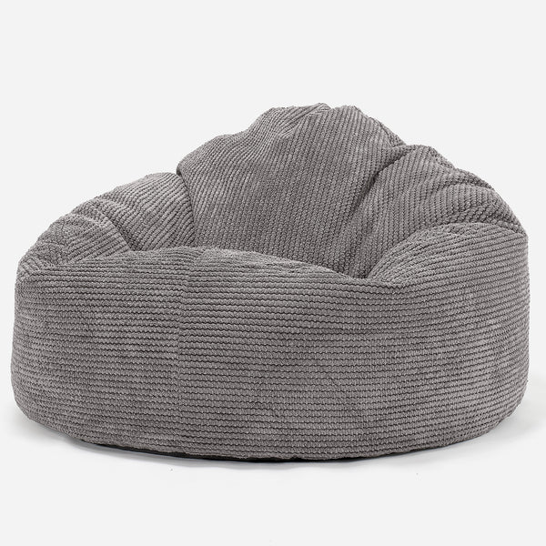 Puff Pera 'Mini-Mamut' - Pompón Carbón Gris 01