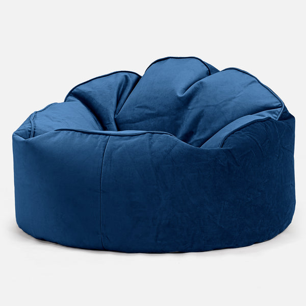 Puff Pera 'Mini-Mamut' - Terciopelo Azul Marino 01