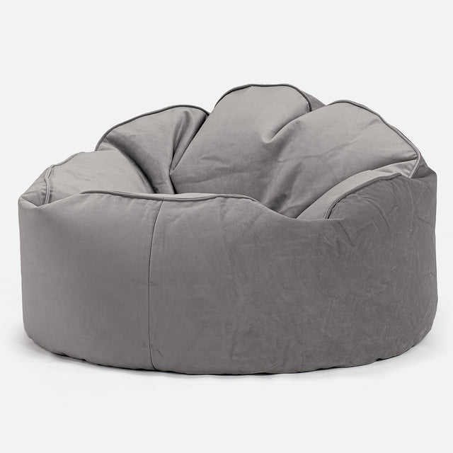 Puff Pera 'Archi' - Terciopelo Plata 01