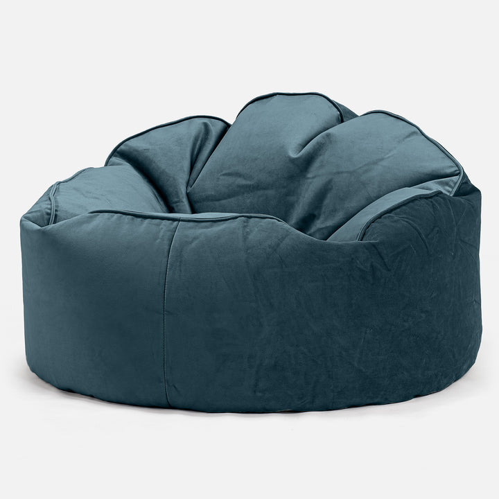 Puff Pera 'Archi' - Terciopelo Turquesa 01