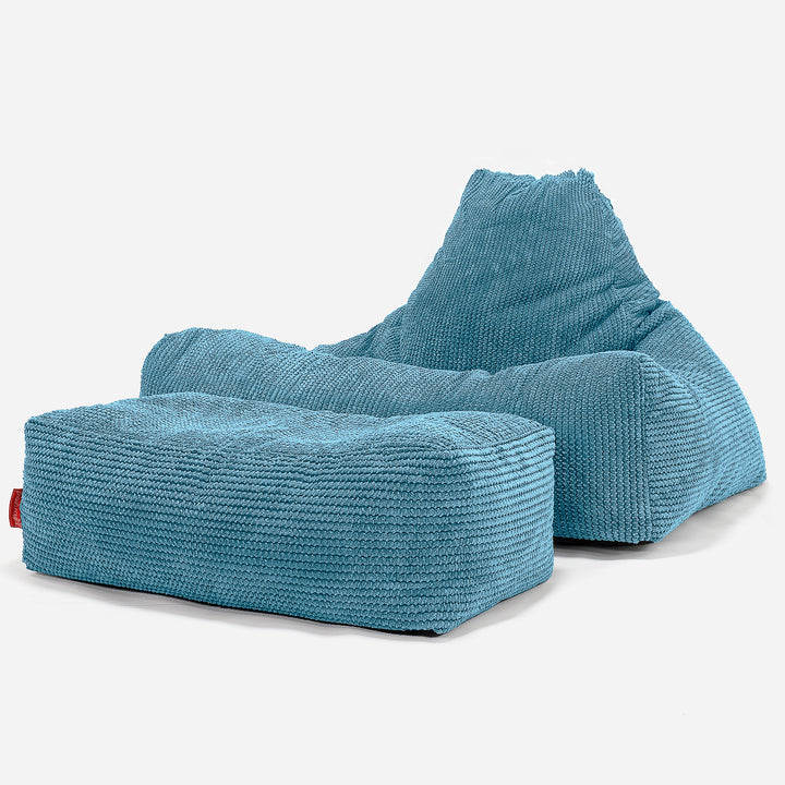 Puff Pera 'Relajarse' - Pompón Egeo Azul 02