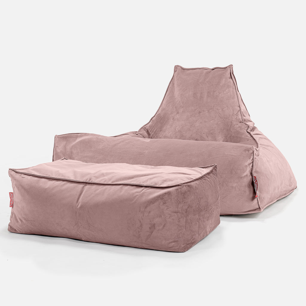 Puff Pera 'Relajarse' - Terciopelo Rosa 02