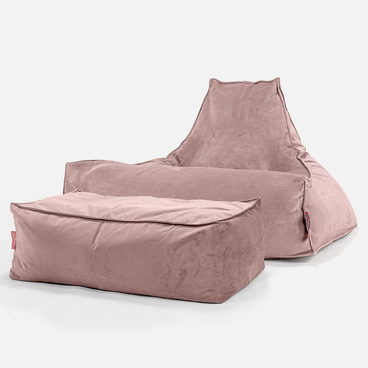 Puff Pera 'Relajarse' - Terciopelo Rosa 02