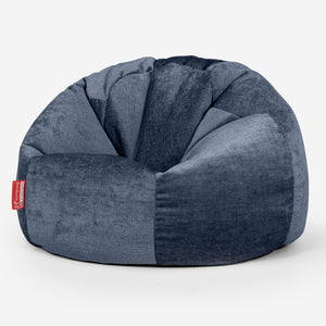 Puff Redondo - Chenille Azul marino