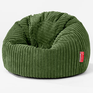 Puff Redondo Infantil 1-5 años - Pana Clásica Bosque Verde