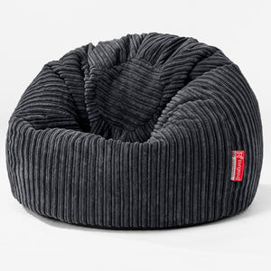 Puff Redondo Infantil 1-5 años - Pana Clásica Negro