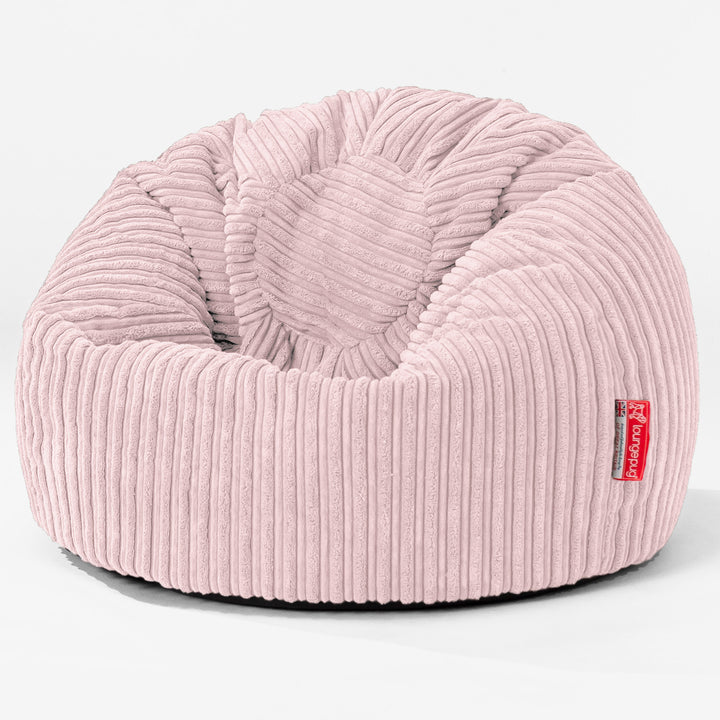 Puff Redondo Infantil 1-5 años - Pana Clásica Rosa Claro 01
