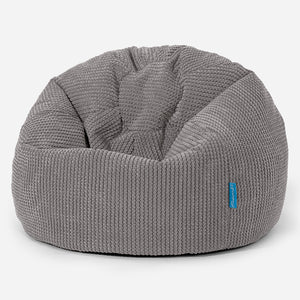 Puff Redondo Infantil 1-5 años - Pompón Carbón Gris