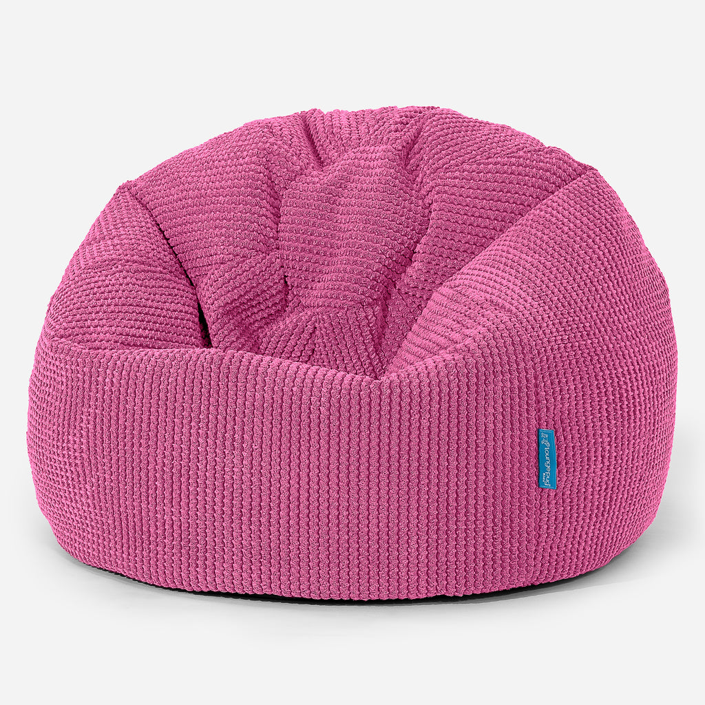Puff Redondo Infantil - Pompón Rosa 01