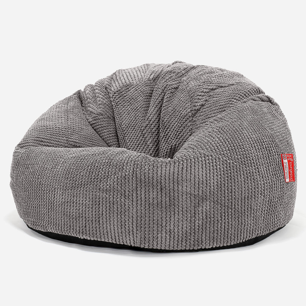 Puff Redondo - Pompón Carbón Gris 01