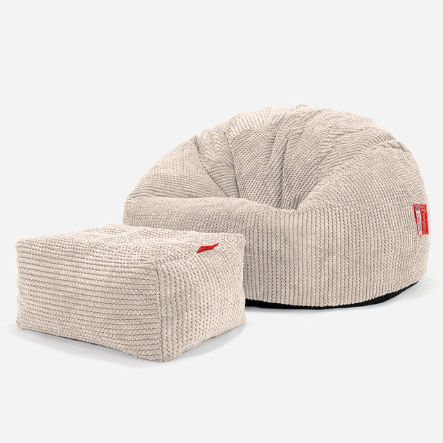 Puff Redondo - Pompón Crema 02