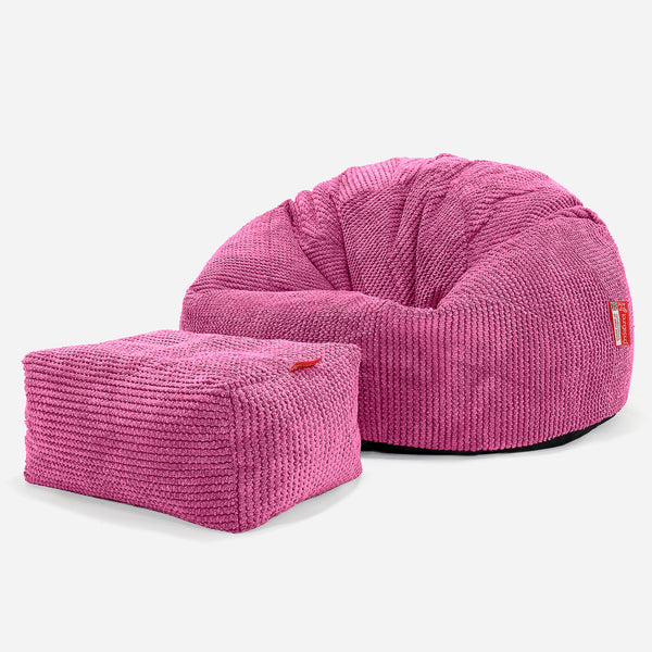 Puff Redondo - Pompón Rosa 01