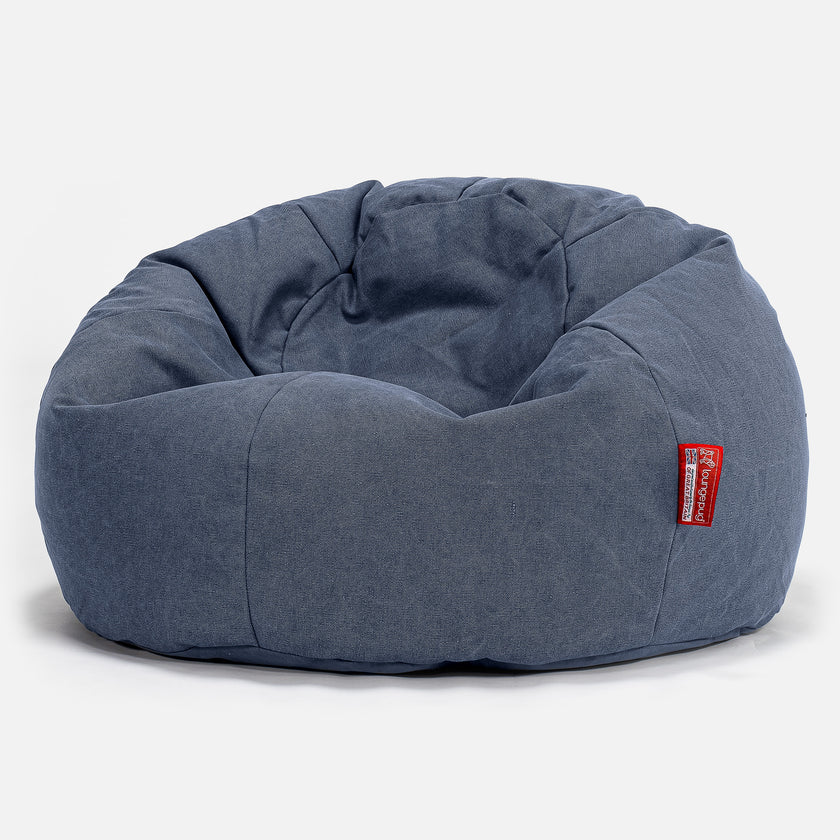 Lounge Pug, Puff Redondo, Vaquero Desgastado - Azul Marino– Big Bertha  Original ES