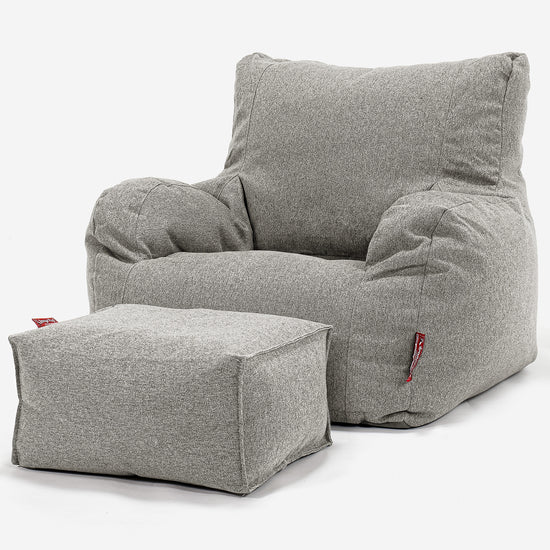 Puff Sillón - Lana de Interalli Plata 02