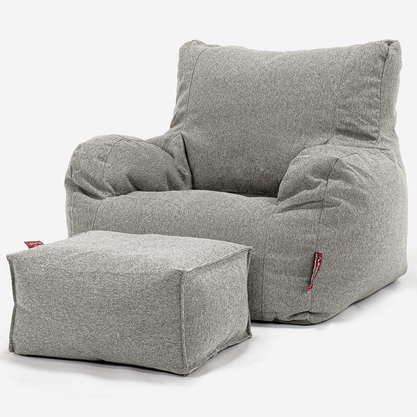 Puff Sillón - Lana de Interalli Plata 01