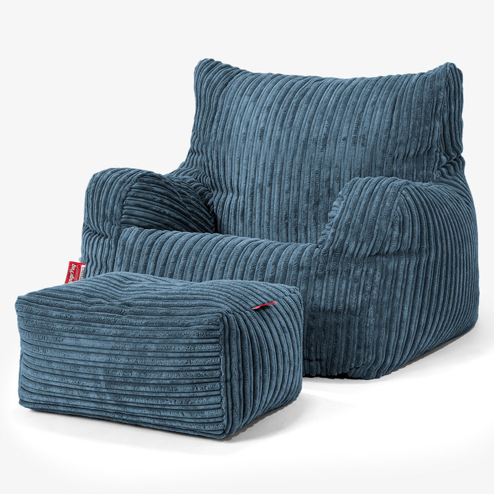 Puff Sillón Josephine - Pana Clásica Azul marino 02