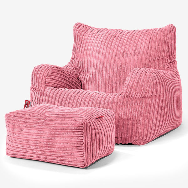 Puff Sillón - Pana Clásica Coral 01