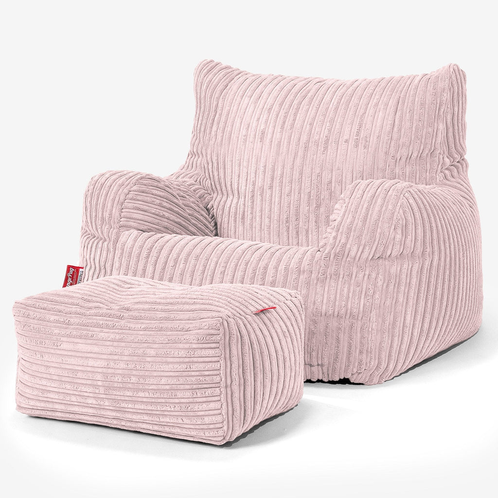Puff Sillón - Pana Clásica Rosa Claro 02