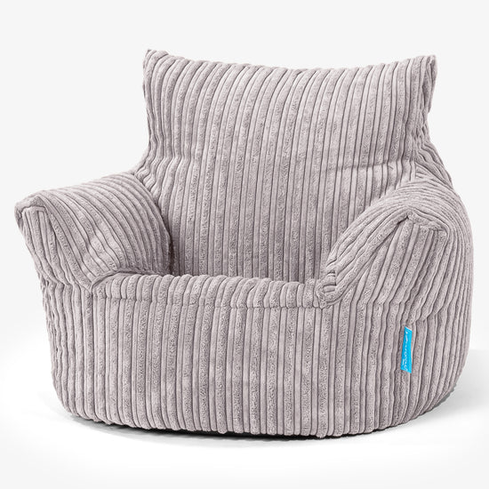 Puff Sillón para niños 1-3 años - Pana Clásica Gris Plata 01