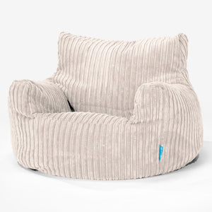 Puff Sillón para niños 3-8 años - Pana Clásica Marfil