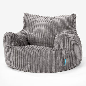 Puff Sillón para niños 3-8 años - Pana Clásica Grafito