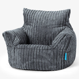 Puff Sillón para niños 1-3 años - Pana Clásica Pizarra Gris