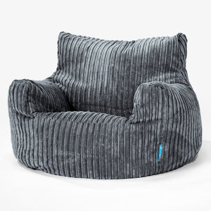 Puff Sillón para niños 3-8 años - Pana Clásica Pizarra Gris
