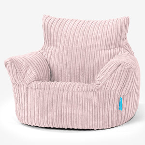Puff Sillón para niños 1-3 años - Pana Clásica Rosa Claro