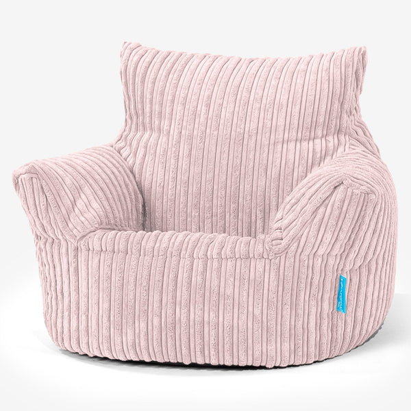 Puff Sillón para niños 1-3 años - Pana Clásica Rosa Claro 01