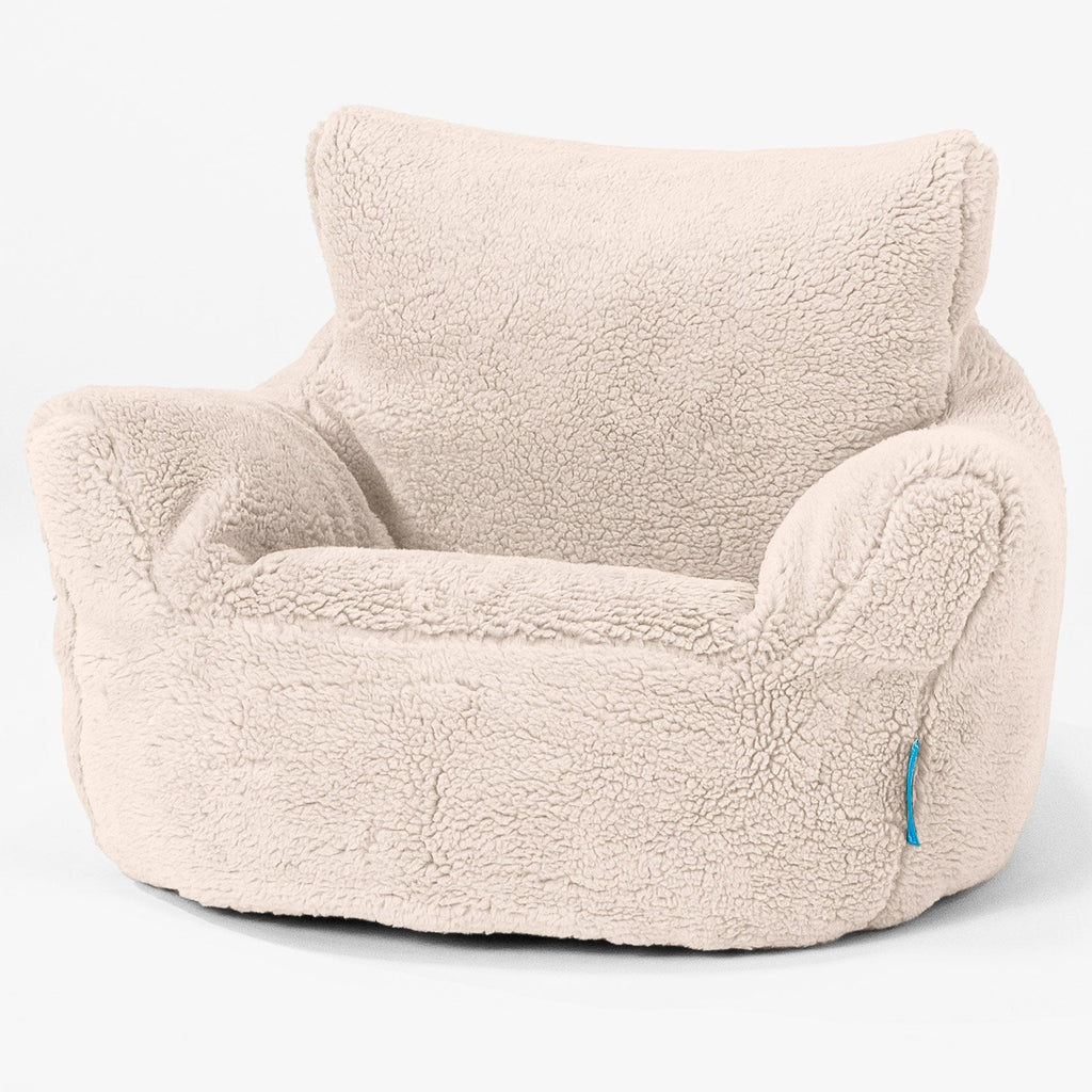 Puff Sillón para niños 1-3 años - Piel de Osito Sintética Crema 01