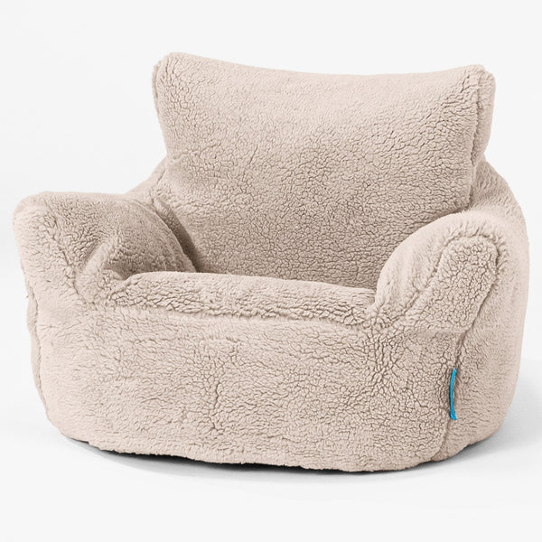 Puff Sillón para niños 1-3 años - Piel de Osito Sintética Visón 01