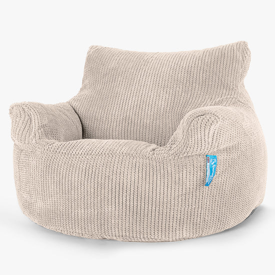 Puff Sillón para niños 3-8 años - Pompón Crema 01