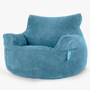 Puff Sillón para niños 3-8 años - Pompón Egeo Azul