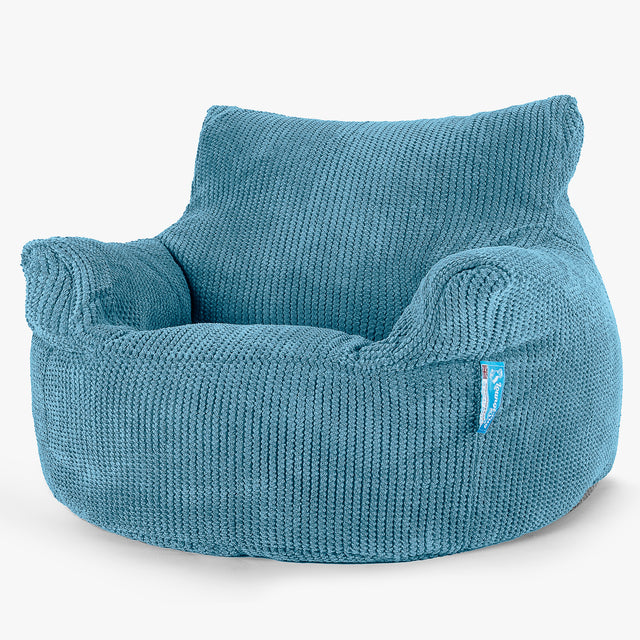 Puff Sillón para niños 3-8 años - Pompón Egeo Azul 01