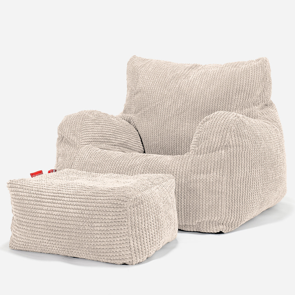 Puff Sillón - Pompón Crema 02