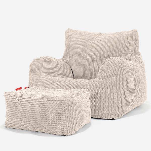 Puff Sillón - Pompón Crema 01