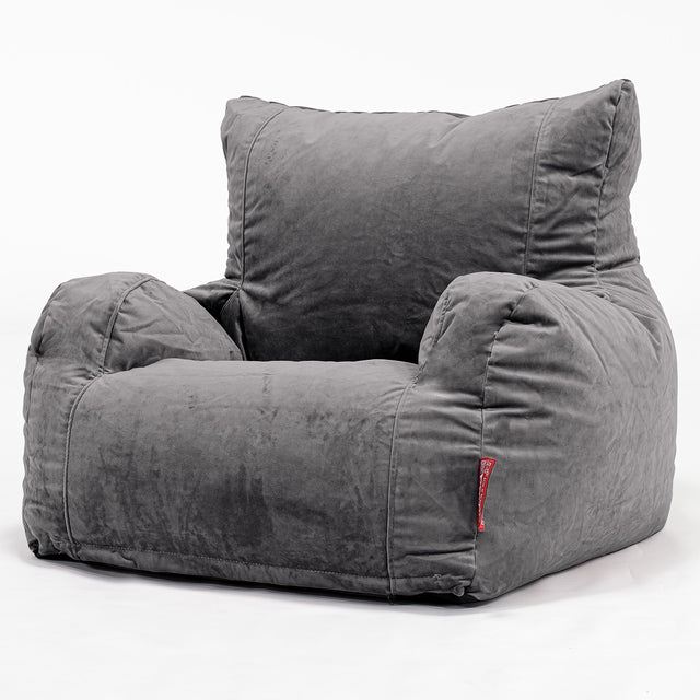 Puff Sillón - Terciopelo Grafito 01