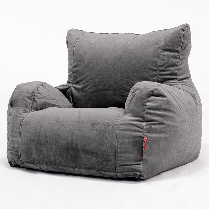 Puff Sillón - Terciopelo Grafito 01