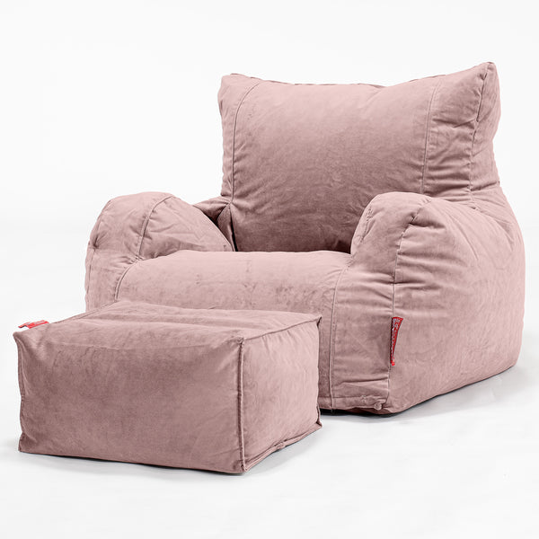 Puff Sillón - Terciopelo Rosa 01